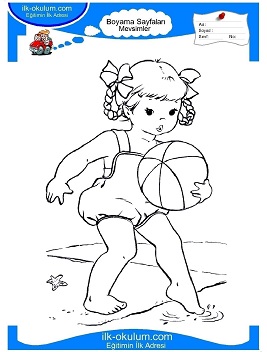 Çocuklar İçin Yaz Boyama Sayfaları 